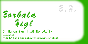 borbala higl business card